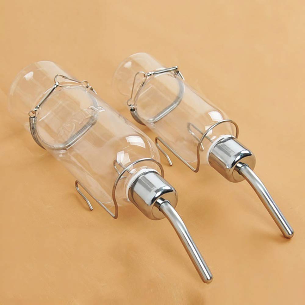 2 Pcs Small Pet Water Bottle No Drip Small Animals Cage Water Drinking Bottle Pet Supplies for Rabbit Guinea Pig Ferret Hedgehog Squirrel Rat Chinchilla Hamster Dispenser Bottle(6 Oz &12 Oz)