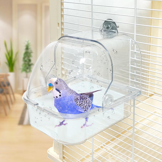 WQY GroceryShop Bird Bath for Cage Cleaning Pet Supplies with Hanging Hooks for Little Bird Spacious And Portable for Most Birdcage