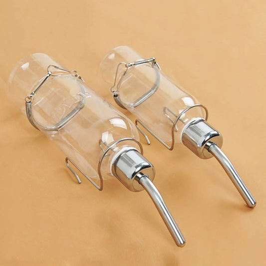 2 Pcs Small Pet Water Bottle No Drip Small Animals Cage Water Drinking Bottle Pet Supplies for Rabbit Guinea Pig Ferret Hedgehog Squirrel Rat Chinchilla Hamster Dispenser Bottle(6 Oz &12 Oz)